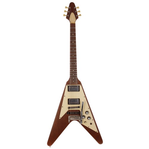 471 - 1975 Gibson Flying V electric guitar, made in USA; Body: natural mahogany, original finish stripped ... 