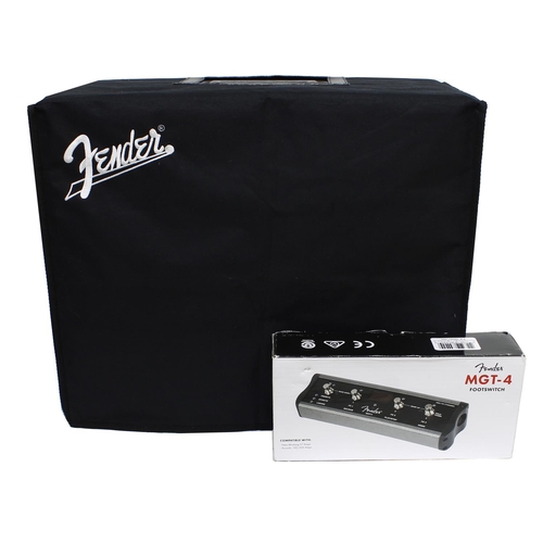 971 - Fender Mustang GT100 guitar amplifier, with dust cover and pedal*Please note: Gardiner Houlgate do n... 