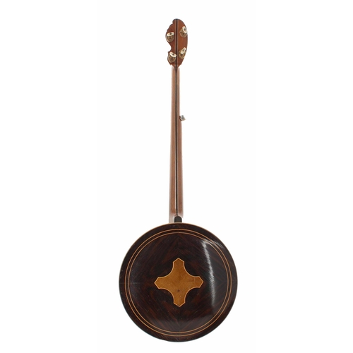 1519 - George Houghton five string gold plated banjo, the rosewood and boxwood banded resonator back inlaid... 