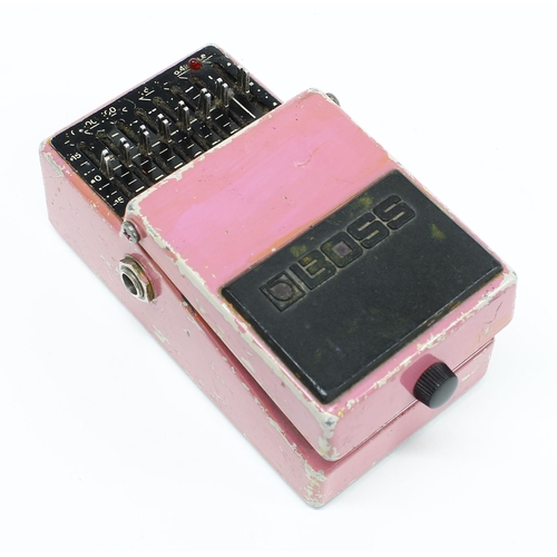 1207 - Boss GE-7 Equalizer guitar pedal, made in Japan, black label, casing refinished, control slide tips ... 