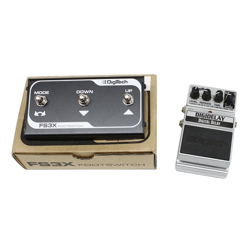 1250 - DigiTech Digidelay Digital Delay guitar pedal; together with a DigiTech FS3X footswitch, boxed (2)*P... 