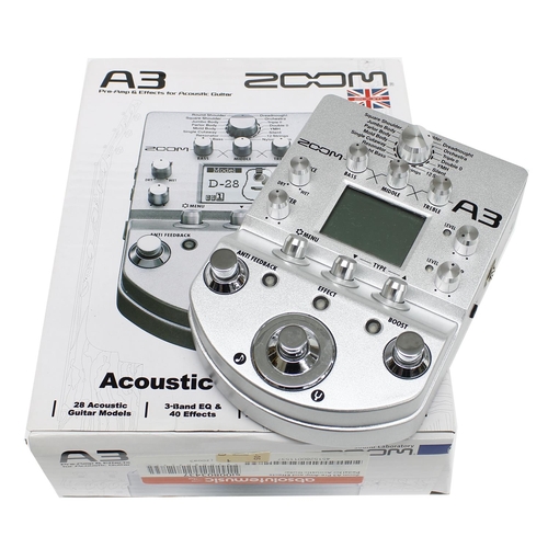 1309 - Zoom A3 Acoustic Remodelling guitar effects pedal, boxed*Please note: Gardiner Houlgate do not guara... 