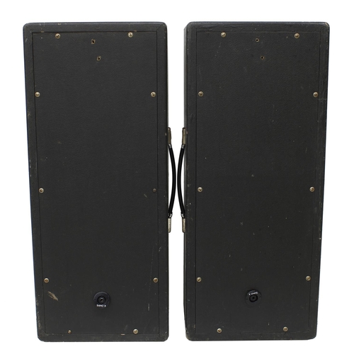 1090 - Pair of 1960s Sound City 8 ohm twin speaker PA amplifier column cabinets, fitted with Goodmans Audio... 