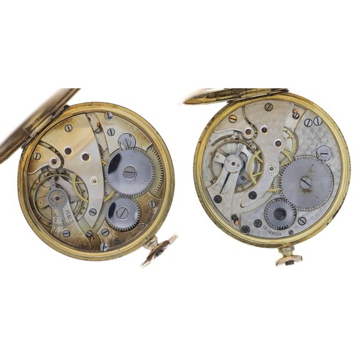 131 - Tempo rolled gold lever dress pocket watch for repair, 47mm; together with a Tempo gold filled lever... 