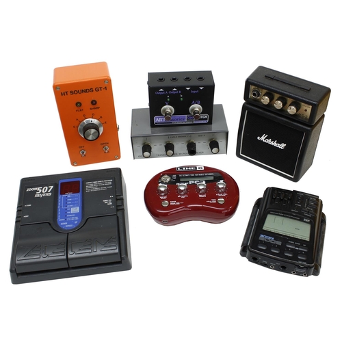 1308 - Selection of guitar pedals and other related items to include a Zoom 507 reverb guitar pedal, a Zoom... 