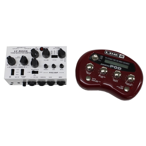 1299 - Line 6 Pocket Pod guitar modelling unit; together with an LY-Rock Tone Monster Amp DI guitar unit*Pl... 