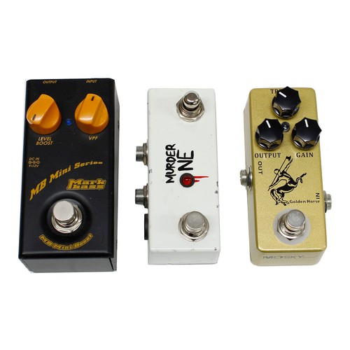 1343 - Markbass MB Mini Series Boost guitar pedal; together with a Golden Horse mini guitar pedal and a Mur... 