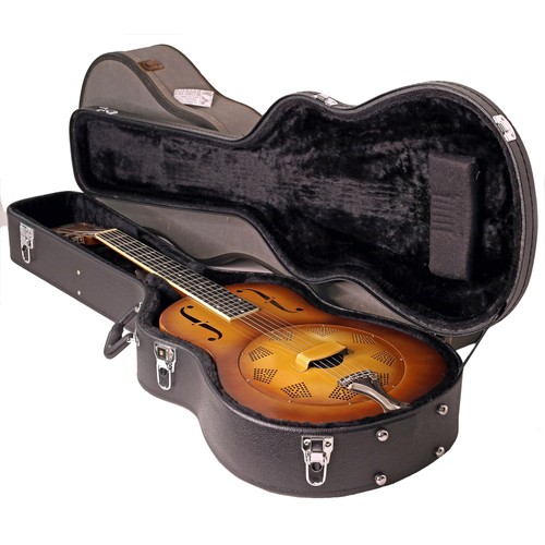 659 - 1930 National Triolian resonator guitar, made in USA; Body: burst finished brass body, good for age,... 