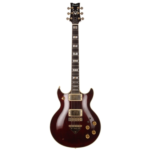 568 - 1977 Ibanez Artist 2619 electric guitar, made in Japan; Body: wine red finish, blemishes and a few m... 