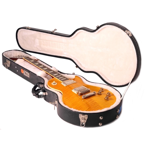 440 - 2005 Gibson Les Paul Standard electric guitar, made in USA; Body: trans amber finished AAA quilted t... 