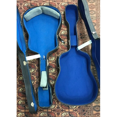 1416 - Two similar acoustic guitar hard cases, both with 17