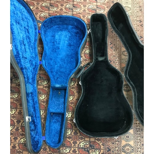 1417 - Two similar acoustic guitar hard cases, each with 16