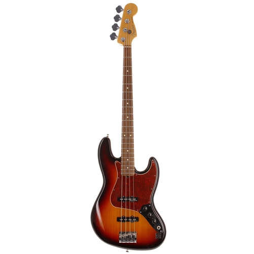 414 - 2011 Fender American Standard Jazz Bass guitar, made in USA; Body: sunburst finish; Neck: maple; Fre... 