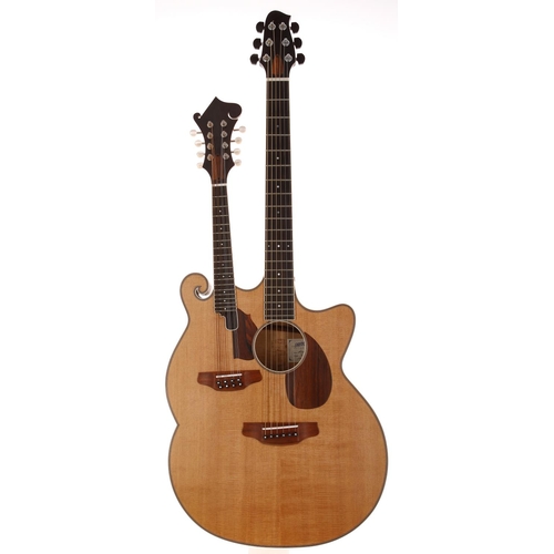 555 - 1998 Andy Manson Mandolin Twin acoustic guitar and F-Style mandolin double neck, made in England; Ba... 