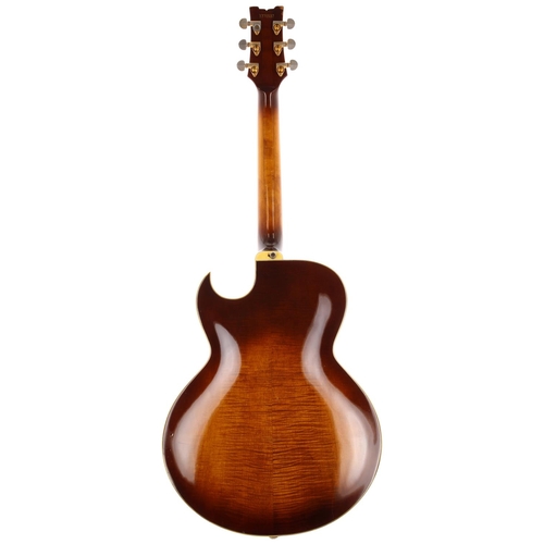 573 - 1977 Ibanez 2635 hollow body electric guitar, made in Japan; Body: tobacco sunburst finished figured... 