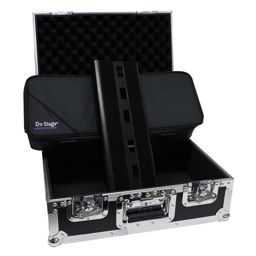 1358 - Pedaltrain flight case; together with an Onstage mini pedal board with gig bag