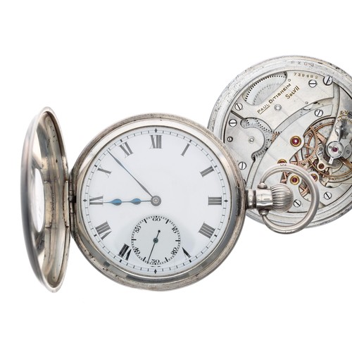 938 - Paul Ditisheim, Solvil - silver lever half hunter pocket watch, Birmingham 1923, signed movement, no... 