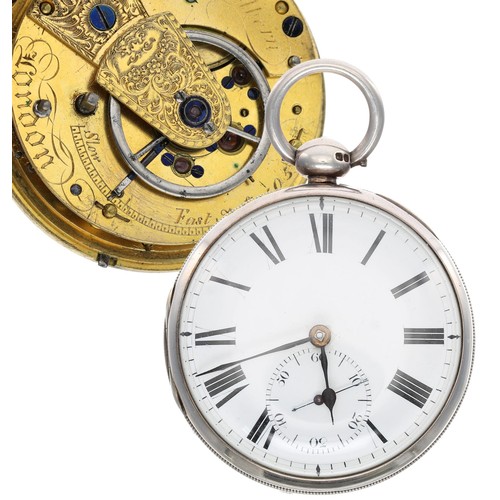 962 - G. Lane, London - George IV silver cylinder pocket watch, London 1824, the fusee movement signed G. ... 