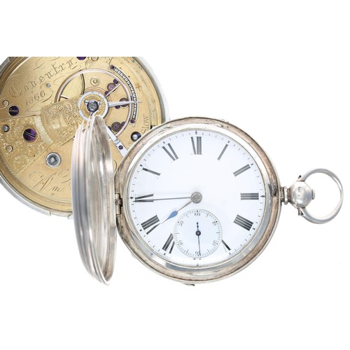 971 - W’m Wallen, Coventry - Victorian silver fusee lever hunter pocket watch, London 1865, signed movemen... 