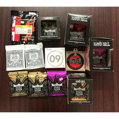 1441 - Good selection of new and unused guitar strings to include Ernie Ball Paradigm, various gauges, Fend... 