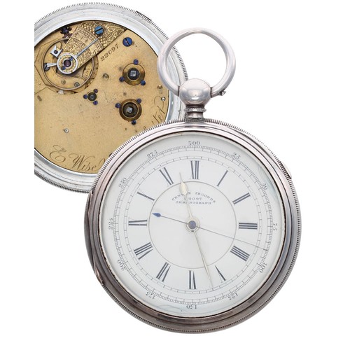 982 - E. Wise, Manchester - Victorian silver centre seconds chronograph lever pocket watch, London 1881, s... 