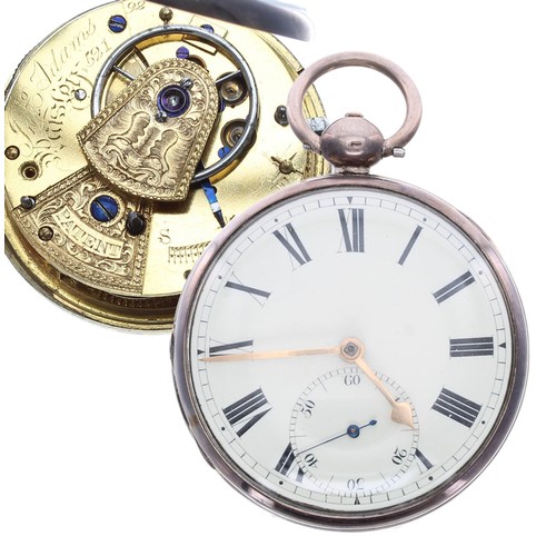 1002 - Jn’o Adams, Paisley - early 19th century silver fusee lever pocket watch, Birmingham 1820, signed mo... 