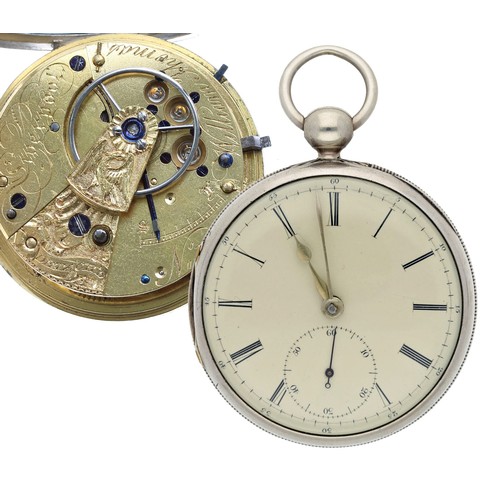 1005 - William Thomas, Liverpool - William IV silver detached lever pocket watch, Chester 1836, signed fuse... 