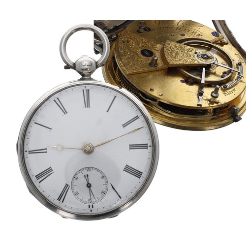 1046 - George Cox, Whitehaven - early Victorian silver fusee lever pocket watch, London 1845, signed moveme... 