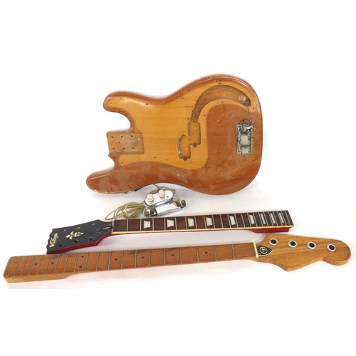 1471 - Kay bass guitar and neck for restoration; together with a JHS Vintage Les Paul style guitar neck and... 