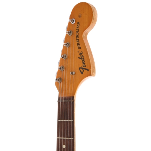 412 - 1970 Fender Hardtail Stratocaster electric guitar, made in USA; Body: three-tone sunburst finish, la... 