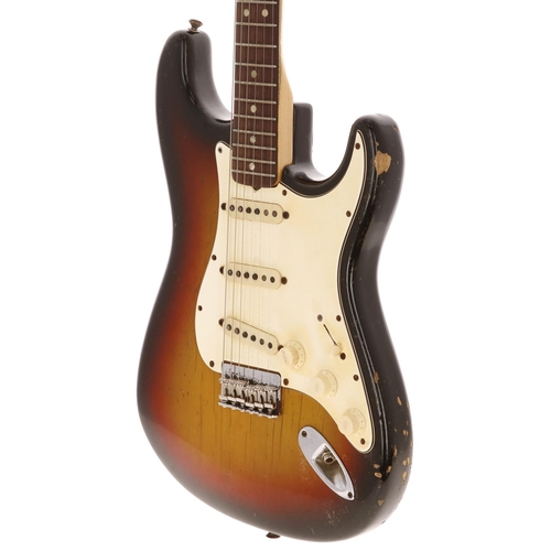 412 - 1970 Fender Hardtail Stratocaster electric guitar, made in USA; Body: three-tone sunburst finish, la... 