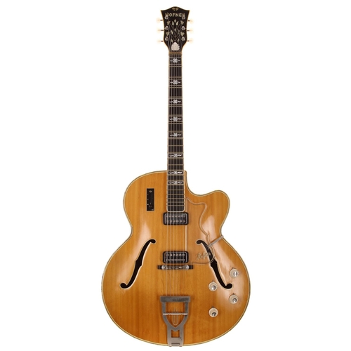 643 - Hofner Committee E2 electric guitar, made in Germany, circa 1964; Body: natural blonde finished high... 