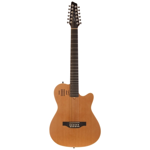 663 - 2018 Godin A12 twelve string electric guitar, made in Canada; Body: natural finished two-chambered s... 