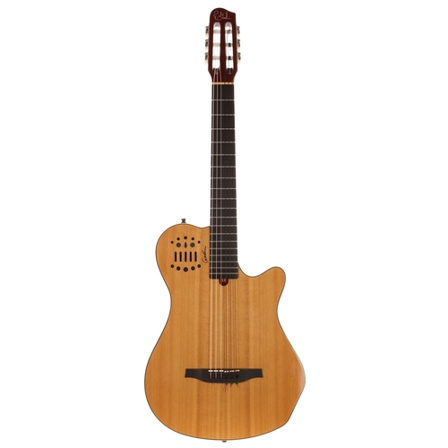 664 - 2018 Godin Multiac Grand Concert SA nylon string guitar, made in Canada; Body: natural spruce top up... 