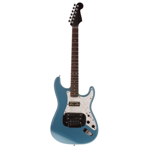 681 - Good Partscaster Slide guitar comprising Fender and other various parts; Body: blue metallic body, p... 