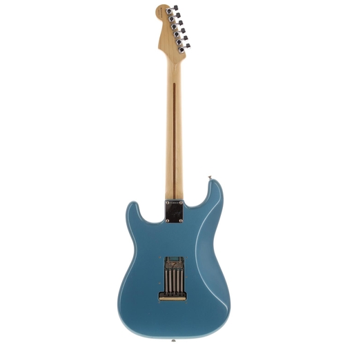 681 - Good Partscaster Slide guitar comprising Fender and other various parts; Body: blue metallic body, p... 