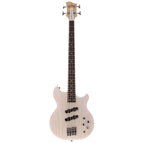 691 - 2020 Chowny Scott Whitley Signature SWB1 bass guitar, made in India; Body: satin trans white; Neck: ... 