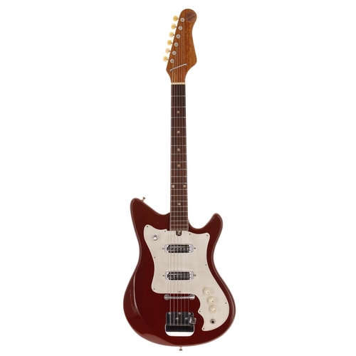 828 - 1960s Top Twenty electric guitar, made in Japan; Body: dark red finish, light buckle scratches and f... 