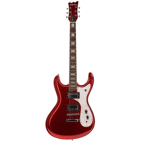 901 - Fullerton MoVibe HH electric guitar; Body: candy apple red, light surface marks to back; Neck: good;... 