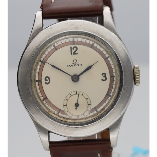 418 - Omega stainless steel gentleman's wristwatch, case no. 10110871, serial no. 9264xxx, circa 1939, cir... 