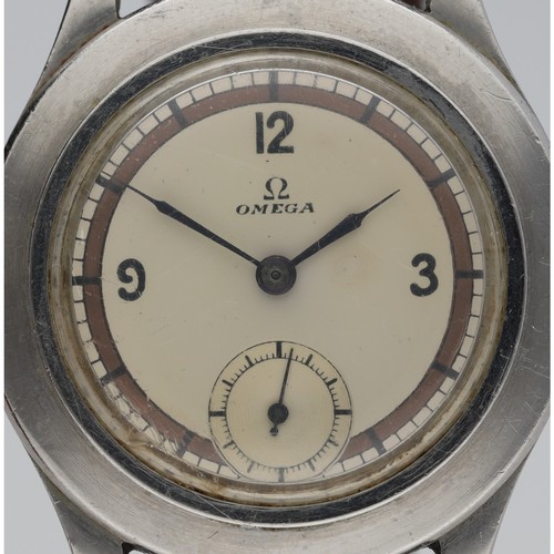 418 - Omega stainless steel gentleman's wristwatch, case no. 10110871, serial no. 9264xxx, circa 1939, cir... 