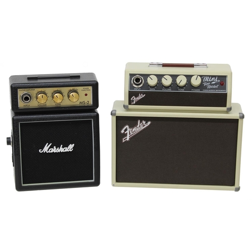 1149 - Fender Mini Tonemaster mini guitar amplifier, boxed; together with a Marshall MS-2 mini amplifier (2... 