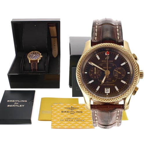 495 - Rare Breitling for Bentley Mark VI Special Edition Chronograph Chronometer automatic 18ct rose gold ... 