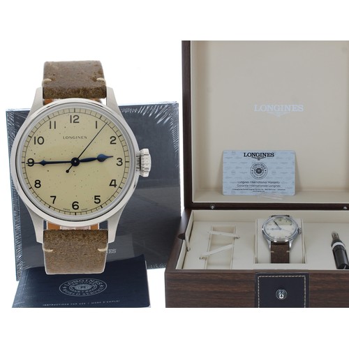 489 - Longines Heritage Military stainless steel gentleman's wristwatch, reference no. L2.819.4, serial no... 