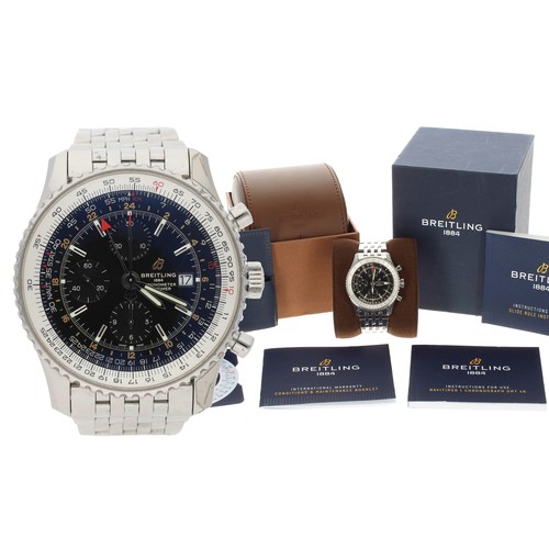 516 - Breitling Navitimer Chronograph GMT 46 automatic stainless steel gentleman's wristwatch, reference n... 