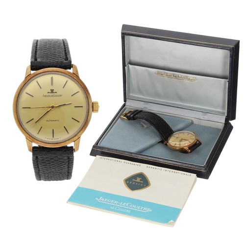 526 - Jaeger-LeCoultre 9ct automatic gentleman's wristwatch, import hallmarks London 1968, case no's. 386 ... 