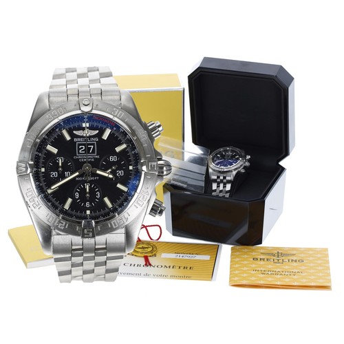 492 - Breitling Blackbird Chronograph Chronometre automatic stainless steel gentleman's wristwatch, refere... 