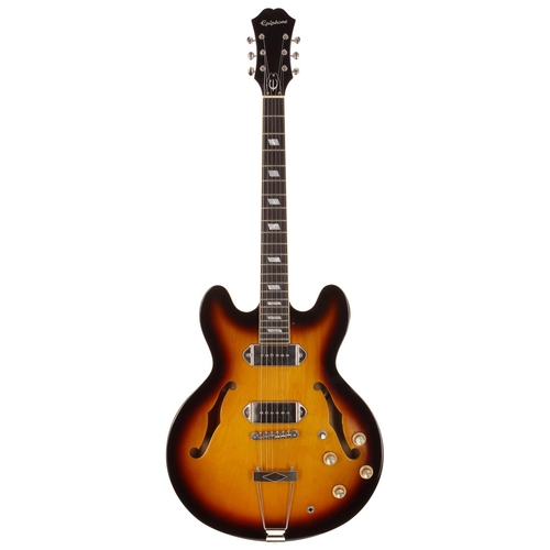 613 - 2017 Epiphone Casino hollow body electric guitar; Body: vintage sunburst finish, minor surface scrat... 