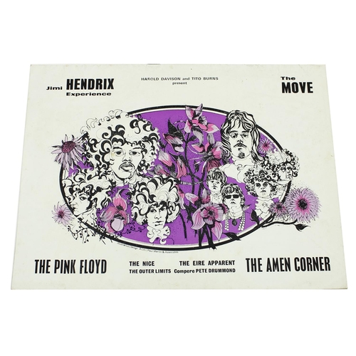 318 - Original 1967 concert programme for The Jimi Hendrix Experience, The Pink Floyd, The Move, The Amen ... 