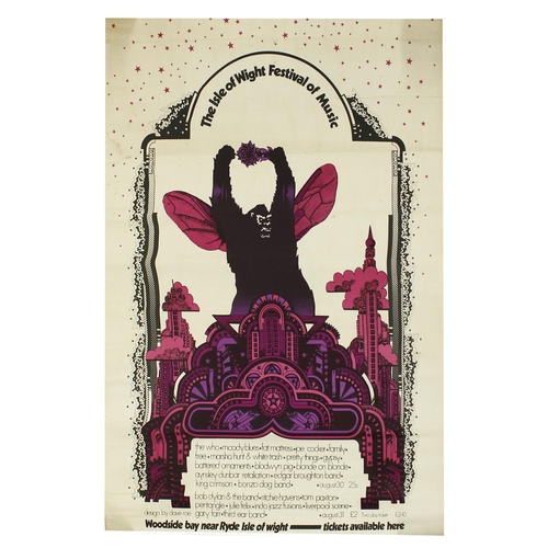 327 - Original concert poster for the 1969 Isle of Wight Festival of Music, with design by Dave Roe, featu... 